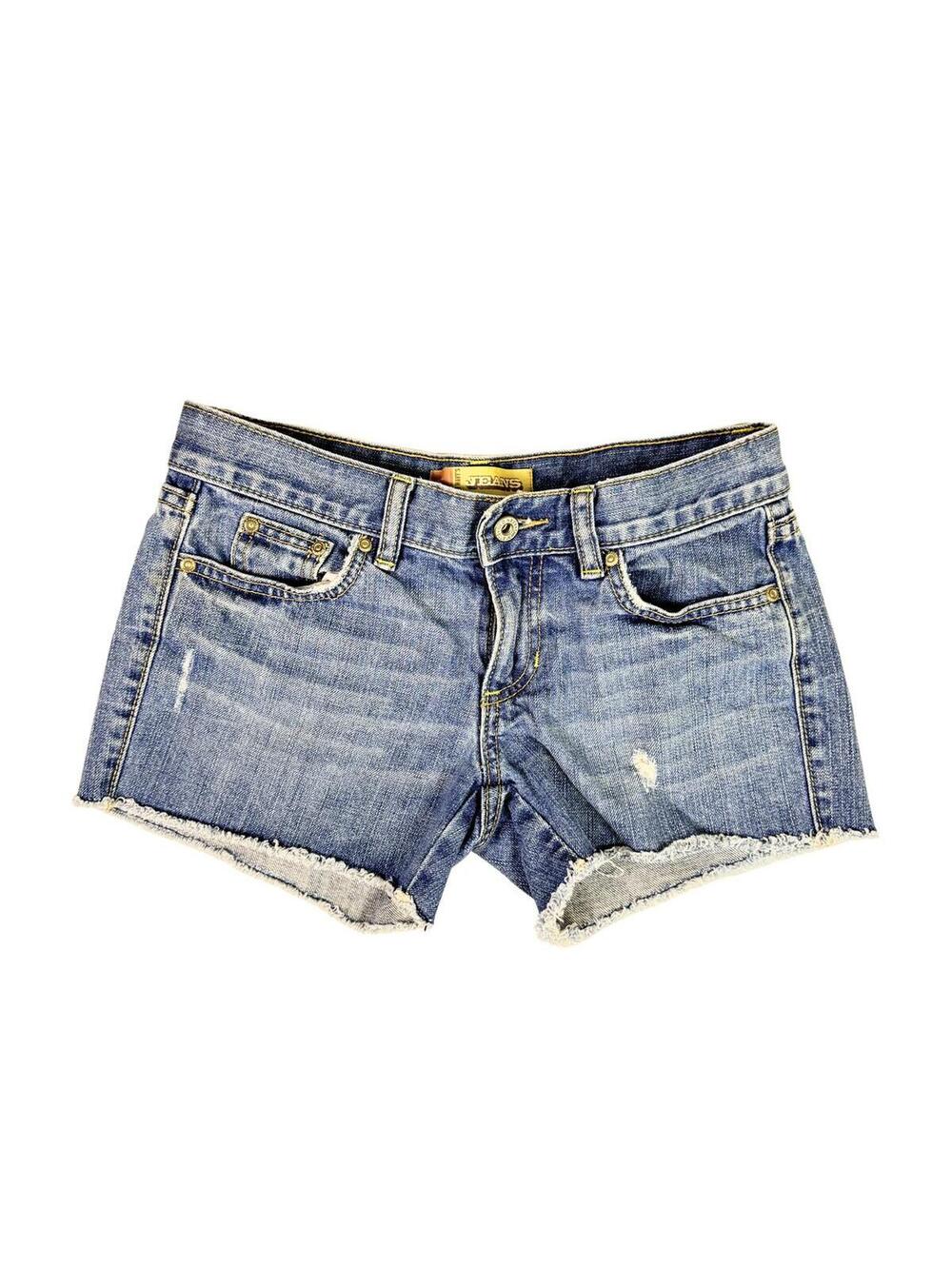 Y2K Old Navy Distressed Denim Shorts • Low Rise Cutoffs (Size 1)